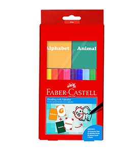 10-Pieces Connector Pen Colouring Set with Alphabet and Animal Name Cards