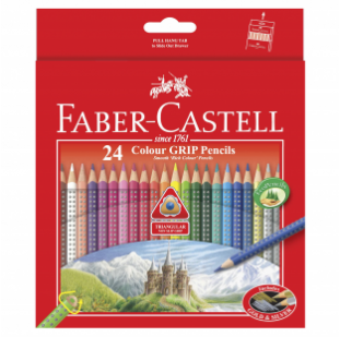 24-pieces Colour Grip Pencils 