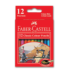 12-Pieces Classic Colour Pencil, Short