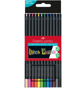 Black Edition Colour Pencils, Cardboard Box of 12
