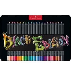 Black Edition Colour Pencils, Tin of 36